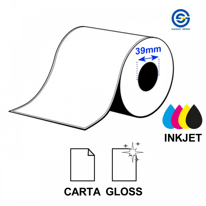 Rotolo continuo 76mm x 30m carta lucida - anima 1,5"