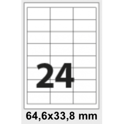 Etichette adesive 64,6x33,8 carta opaca Inkjet Laser (100 fogli A4)