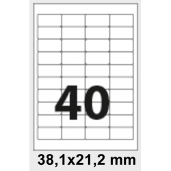 Etichette adesive 38x21,2 carta opaca Inkjet Laser (100 fogli A4)