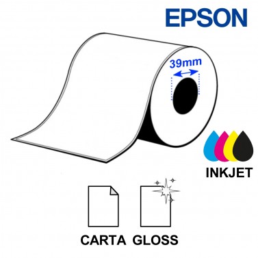 Rotolo continuo 51mm x 33m carta lucida - anima 1,5" - Epson