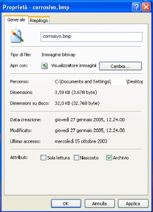 finestra proprietà immagine
