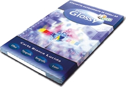 etichette carta lucida glossy su foglio A4